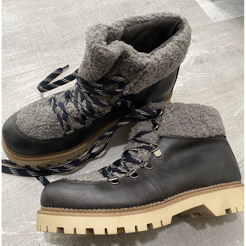 Circus by Sam Edelman Kilborn New Women's Boots 8 black gray tan NEW